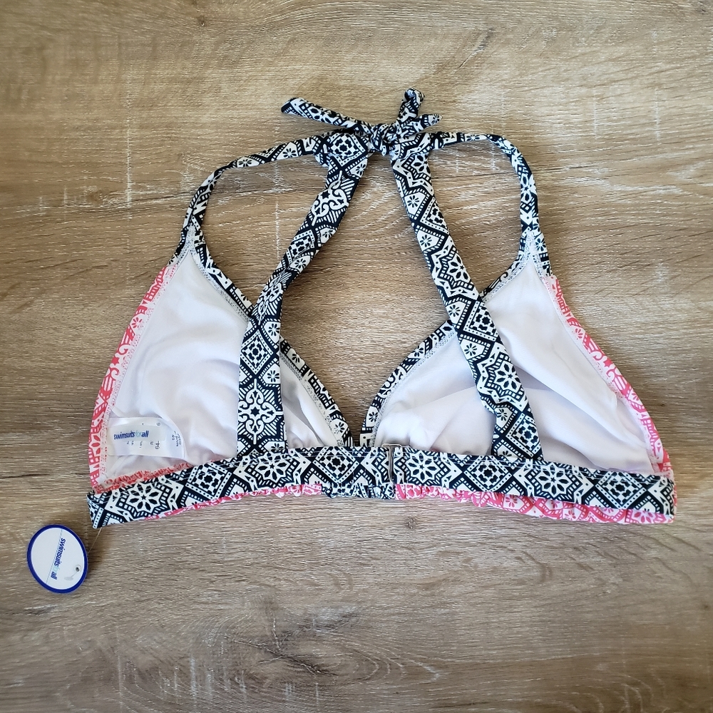 Swimsuits For All Pink Halter Tie Bikini Top - Picture 2 of 5
